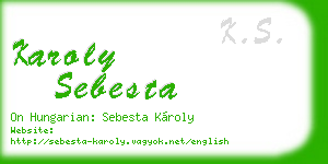 karoly sebesta business card